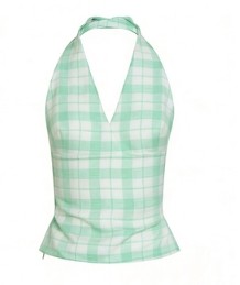 Casual Halter V neckline Relaxed Open back Vacation style Customized Woman's Blouses