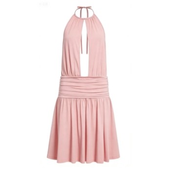 Halter neckline Open back Casual Elegance Hot sale Fashionable Woman's Midi Dress