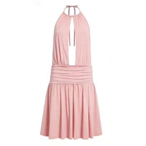 Halter neckline Open back Casual Elegance Hot sale Fashionable Woman's Midi Dress