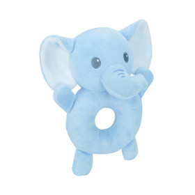 customized baby plush elephant hand bell toy