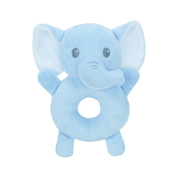 customized baby plush elephant hand bell toy