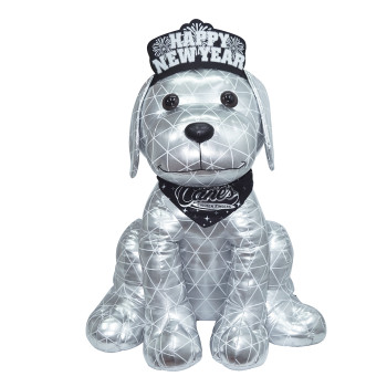Customized giant dog plush toys | Specific silver fabric