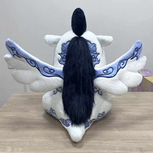 Customized Large Flying Horse Plush Toys | Chinese blue and white porcelain elements