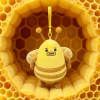 Yellow bee plush pendant | Cute backpack key pendant