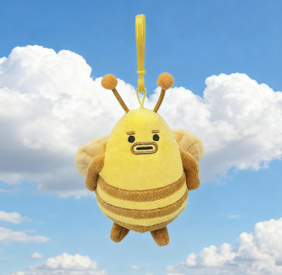 Yellow bee plush pendant | Cute backpack key pendant