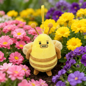Yellow bee plush pendant | Cute backpack key pendant