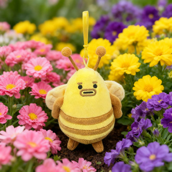 Yellow bee plush pendant | Cute backpack key pendant