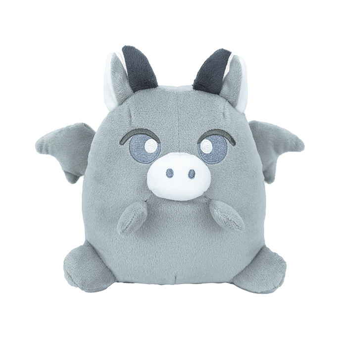 Grey one-horned pig plush toy