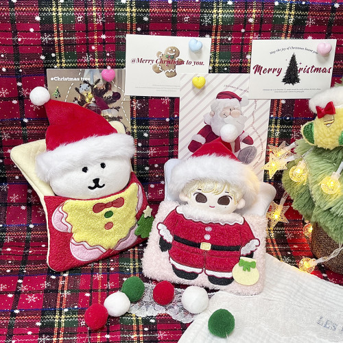Customized Christmas-style toy sleeping bag | Plush Christmas surprise gift
