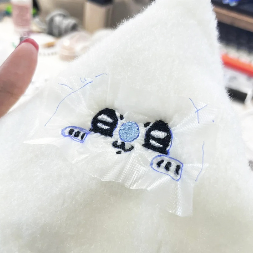 Plush toy embroidery display