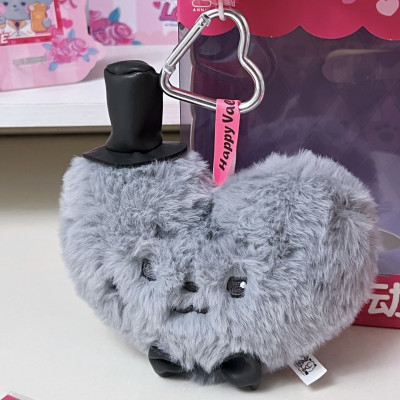 Wolffy & Red Wolf Valentine Magnetic Plush Keychain | Couple Heart Matching Plush Charm | Gift Collectible Toy