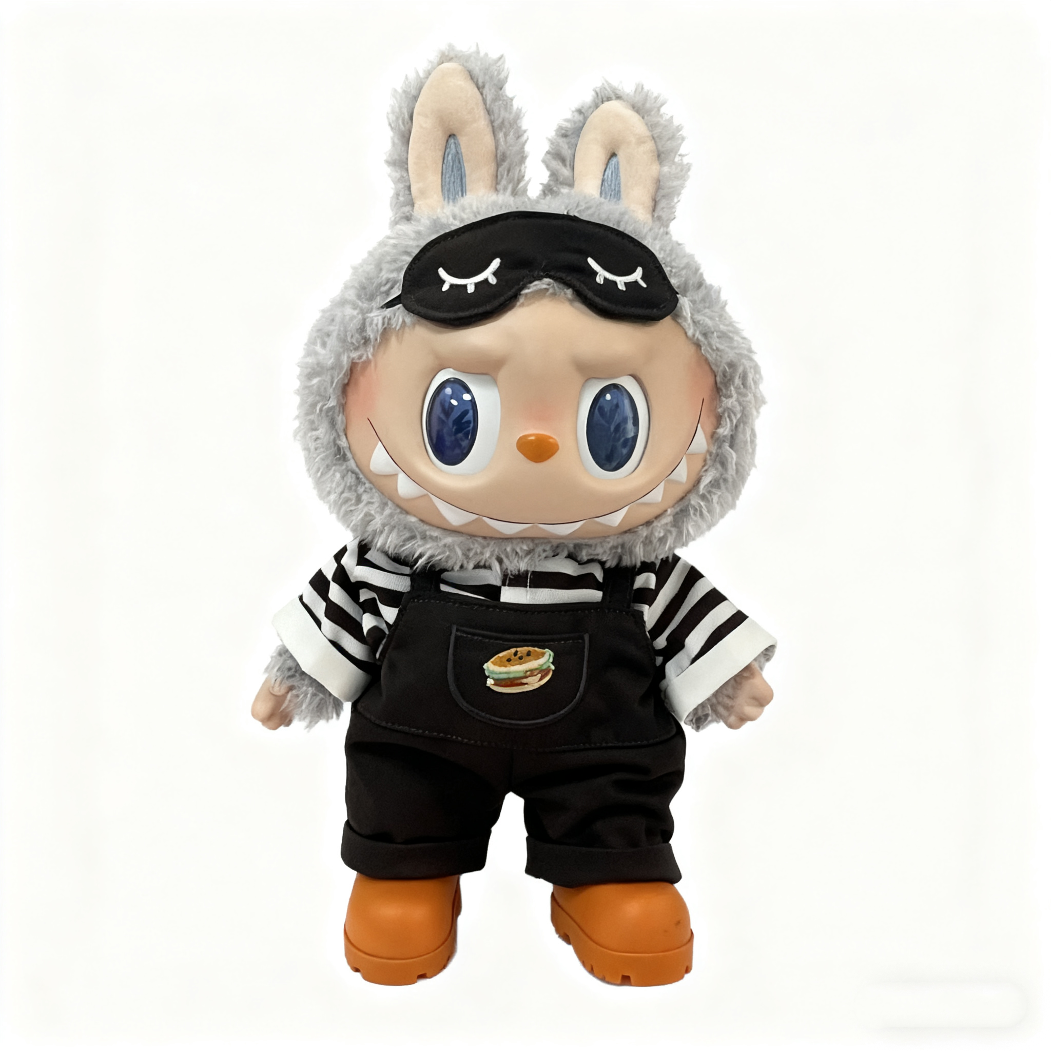 Plush toy clothes - hamburger overalls