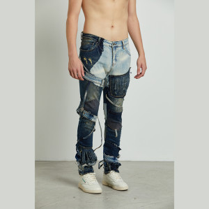 DiZNEW Custom Patchwork Jeans For Streetwear | Men's Jeans Wholesale Manufacturering