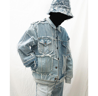 DiZNEW Wholesale Jeans Jacket For Streetwear | Men's Denim Jacket Custom Factory