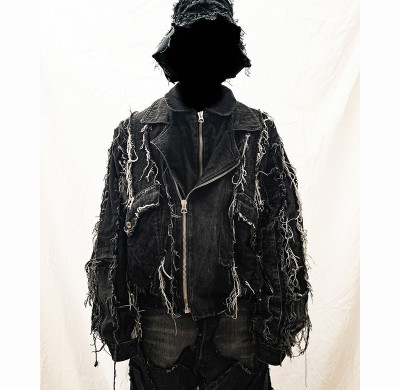 Wholesale Distressed Black Denim Jacket | Custom Black Denim Jacket Men