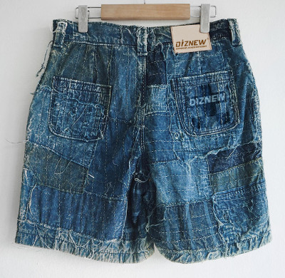 DiZNEW Custom Men Streetwear Shorts Embroidered Stitching Baggy Men's Jorts Work Half Pants Loose Denim Jean Shorts
