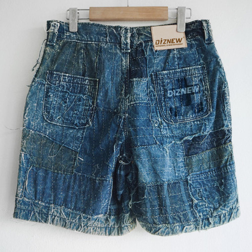 DiZNEW Custom Herren Streetwear Shorts Bestickte Nähte Baggy Herren Jorts Work Halbe Hose Lose Denim Jean Shorts