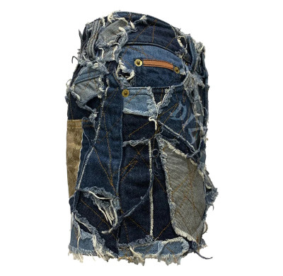 DiZNEW manufacturer custom distressed denim | baggy patchwork jeans shorts factory