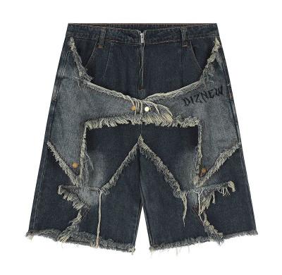 DiZNEW Custom high quality 100% cotton heavy vintage washed denim jorts manufacturer