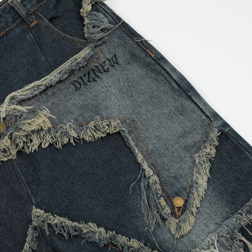 DiZNEW Maßgeschneiderte hochwertige 100% Baumwolle schwere Vintage gewaschen Denim Jorts Hersteller