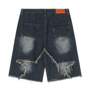 DiZNEW Fabricante de pantalones cortos de mezclilla lavados vintage pesados 100% algodón de alta calidad personalizados