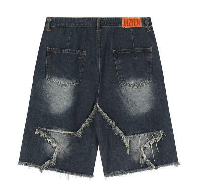 DiZNEW Custom high quality 100% cotton heavy vintage washed denim jorts manufacturer