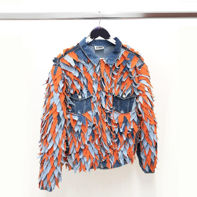 Custom Denim Jacket Patchwork Patches Blue Button Up streetwear | denim jacket Factory