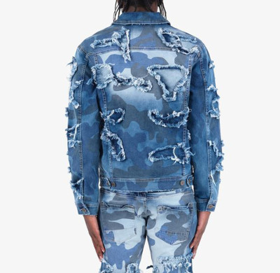Wholesale Embroidered Patchwork Patches Denim Jeans Jacket For Men's Jeans Factory