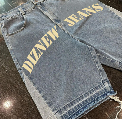 Custom Printed Denim Jorts for Men | Stylish Summer Blue Jean Shorts