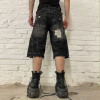 DiZNEW Wholesale Distressed Black Denim Shorts - Industrial Jeans for Creative Professionals Vendors