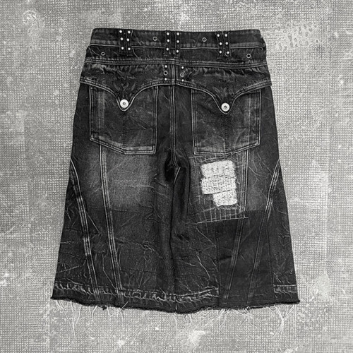 DiZNEW Großhandel Distressed Black Denim Shorts - Industrie-Jeans für kreative Profis