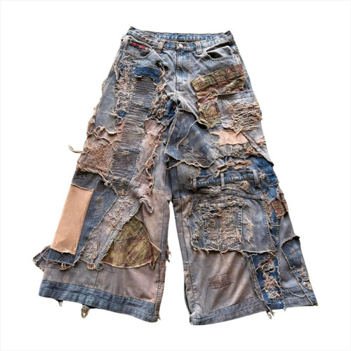 Professional Custom Punk Style Distressed Jeans - Unique Designs & Handcrafted Denim