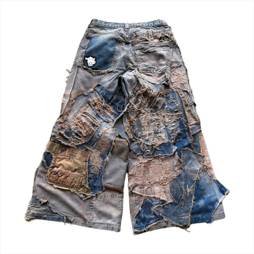 Professional Custom Punk Style Distressed Jeans - Unique Designs & Handcrafted Denim