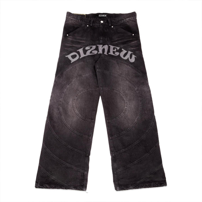 DiZNEW Customized Black Denim Jeans - Unique Design & High-Quality Farbic