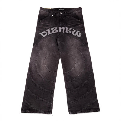 DiZNEW Customized Black Denim Jeans - Unique Design & High-Quality Farbic