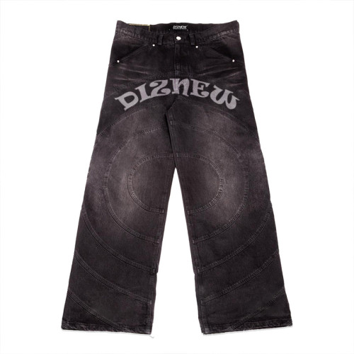 DiZNEW Customized Black Denim Jeans - Unique Design & High-Quality Farbic