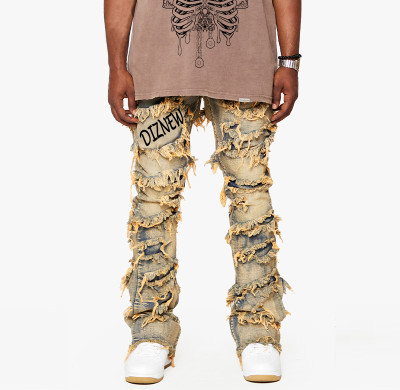 DiZNEW Custom Distressed Denim Jeans - Unique Ripped Design & Premium Quality