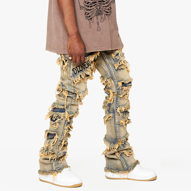 Benutzerdefinierte Distressed Denim Jeans