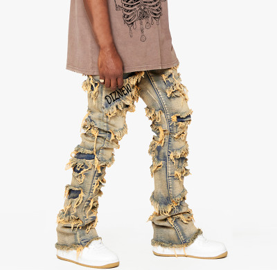 Custom Distressed Denim Jeans - Unique Ripped Design & Premium Quality DiZNEW