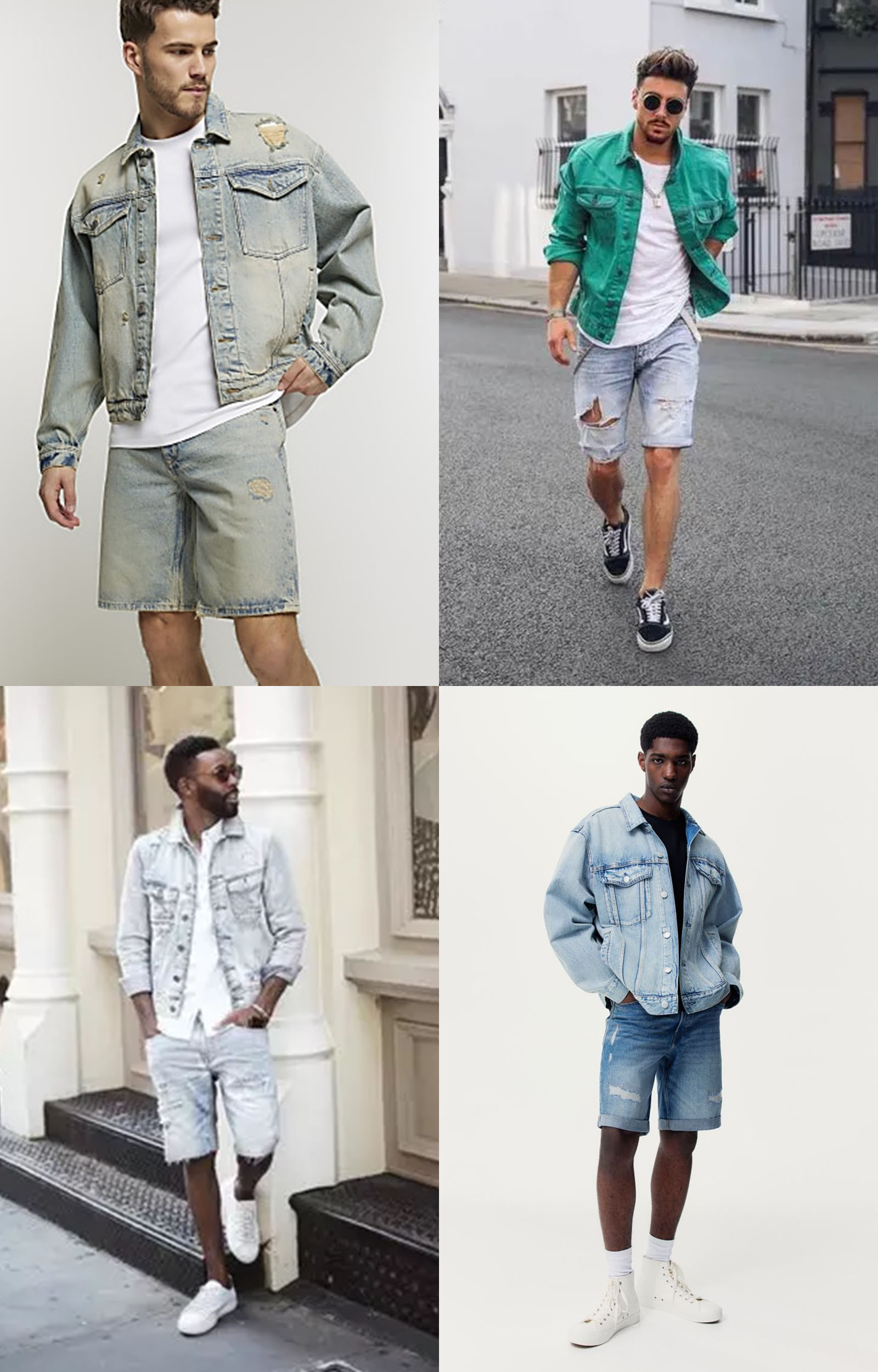 Jeansjacke und Jeansshorts