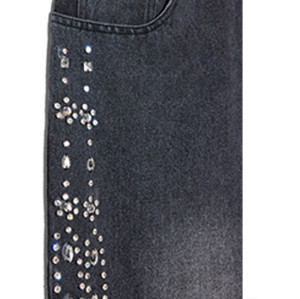 Custom Embellished Denim Jeans with Decorative Studs - Sparkle & Style
