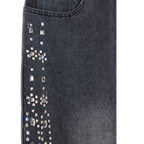 Custom Embellished Denim Jeans with Decorative Studs - Sparkle & Style