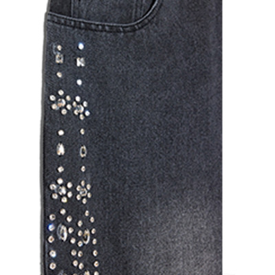 Custom Embellished Denim Jeans with Decorative Studs - Sparkle & Style