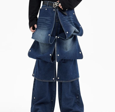 Custom Split Denim Jeans Loose fitting High-Quality, Unique Designs for Your Brand