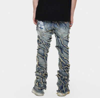 Wholesale Custom Distressed Denim Jeans | Unique Designs for Streetwear
