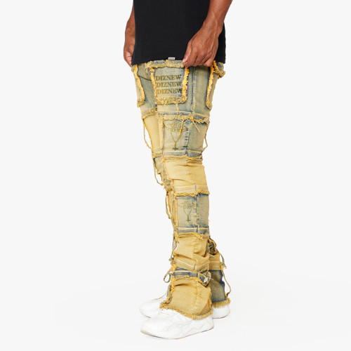 DiZNEW Großhandel Custom Distressed Dirty Washed Denim Jeans | Einzigartige Streetwear-Designs