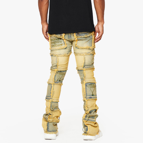 DiZNEW Großhandel Custom Distressed Dirty Washed Denim Jeans | Einzigartige Streetwear-Designs