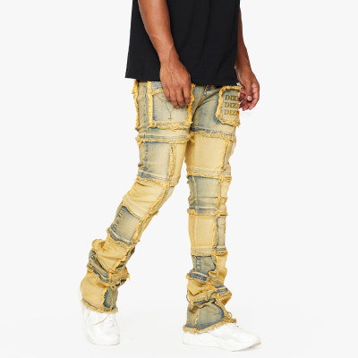 DiZNEW Großhandel Custom Distressed Dirty Washed Denim Jeans | Einzigartige Streetwear-Designs