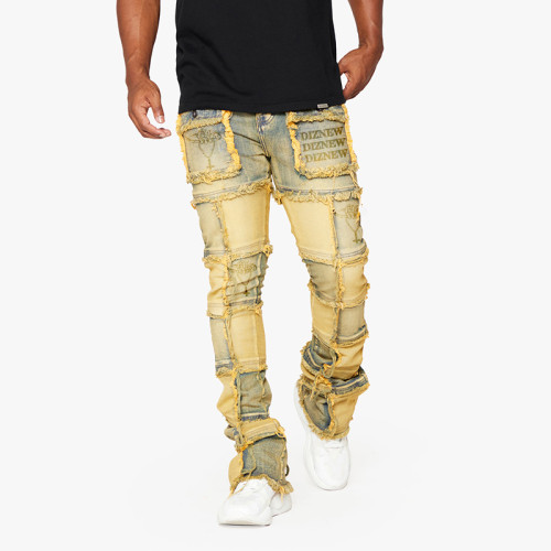 DiZNEW Großhandel Custom Distressed Dirty Washed Denim Jeans | Einzigartige Streetwear-Designs