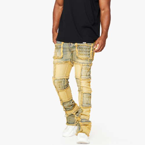 DiZNEW Großhandel Custom Distressed Dirty Washed Denim Jeans | Einzigartige Streetwear-Designs